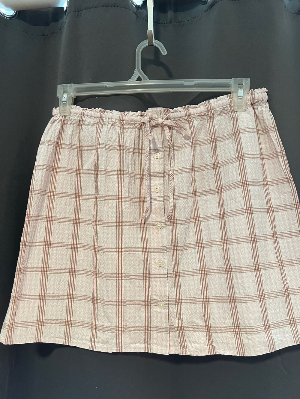 a new day Pink Plaid Button-Front  Mini Skirt